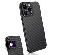 MOJOGEAR Custodia per Obiettivo da 17 mm Compatibile con i Phone 15 PRO Custodia per Smartphone con Supporto per Obiettivo Carbonio Nero