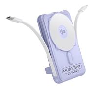 MOJOGEAR NovaMag All-in-1 Power Bank 10.000mAh - Wireless Qi2 Super Fast Charge - Cavo USB-C e Lightning integrato - Compatibile con iPhone e Samsung - Mag Safe Powerbank - Luce LED - Viola