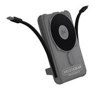 MOJOGEAR NovaMag All-in-1 Power Bank 10000mAh - Wireless Qi2 Super Fast Charge - Cavo USB-C e Lightning integrato - Compatibile con iPhone e Samsung - Mag Safe Powerbank - Display LED - Grigio