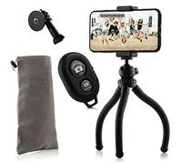 MOJOGEAR - Treppiede flessibile Octopus Vlog extra forti - con supporto per telefono, telecomando Bluetooth Shutter, custodia e supporto Action Cam - compatibile con GoPro, cellulare e camera video
