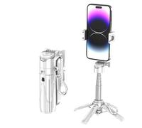 MOJOGEAR TS2 - Mini bastone per selfie 6 in 1, supporto magnetico per cellulare, con telecomando Bluetooth, allungabile fino a 47,5 cm, girevole a 360°, supporto da tavolo per i Phone & Android