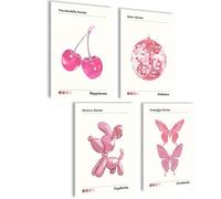 mojoliving Aura Poster Aesthetic Room Decor y2k Preppy Room Decor Immagini Aesthetic Room Decor Aesthetic Pink Retrò Set di 4 poster A4 (21 x 30 cm) | senza cornice)