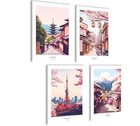 Mojoliving Giapponese Poster - Immagini Estetiche Anime per il Soggiorno, Decorazione e Regalo Giapponese - Giappone City