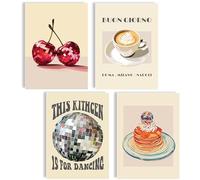 mojoliving Poster caffè, immagine da parete per la cucina, decorazione vintage, 4x A4, senza cornice