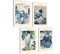 mojoliving Poster Giappone, decorazione giapponese, poster estetico anime, immagini giapponesi, decorazione da parete Hokusai, regalo per il gioco, immagini per il soggiorno, Ikigai