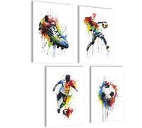 mojoliving Set di poster da calcio, idea regalo per ragazzi, calcio, calcio, cameretta dei bambini, poster per calcio, regalo per ragazzi e calcio