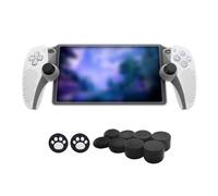 MOJOXR Silicone Protective Cover and Stick Caps Compatible with PlayStation Portal, Anti-Slip Protector Case and 10 Thumb Grip Caps Accessories for PS Portal Remote Player(White)