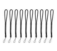 MoK 10 cinturini da polso regolabili, cordino con cinghia, cordino da polso regolabile, per telefono, fotocamera, chiavetta USB, lettore MP3, nero, 23 cm, 23 cm, fibra, 23cm, fibra