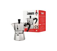 Moka Bialetti Express 1 Tazze, Manico anti scottatura, Adatta a piani cottura gas, 60 ml, Alluminio