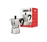 Moka Bialetti Express 4 Tazze, Manico anti scottatura, Adatta a piani cottura gas, 190 ml, Alluminio