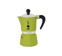 Moka Bialetti Rainbow, 3 Tazze, Adatta a piani cottura gas, Alluminio, Verde