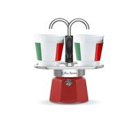Moka Bialetti Set Mini 2 tazze Italia, Adatta a piani cottura gas, Alluminio