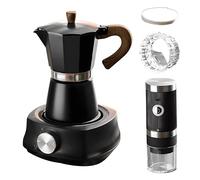 Moka Coffee Pot, 300 ml di espresso maker con fornace di riscaldamento elettrico da 500 W, percolatore di caffè in alluminio per la caffetteria per ufficio che produce cappuccino o latte black
