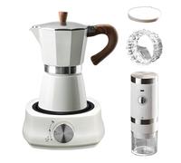 Moka Coffee Pot, 300 ml di espresso maker con fornace di riscaldamento elettrico da 500 W, percolatore di caffè in alluminio per la caffetteria per ufficio che produce cappuccino o latte white