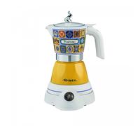 Ariete 1358/1P Moka Aroma Positano, Moka elettrica, 400W, 2/4 tazze, Cordless, Spegnimento automatico, Mantenimento temperatura