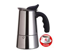MOKA ESPRESSO MAKER CAFFETTIERA MACCHINETTA CAFFE' CAFFÈ 4 TAZZE ACCIAIO INOX