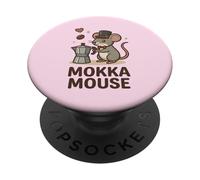 Moka Mouse - Simpatico design divertente per amanti del caffè PopSockets PopGrip Adesivo