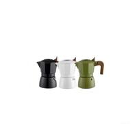 Moka per caffè espresso in lega di alluminio a doppia valvola, con interno antibatterico e manico ergonomico per un comodo utilizzo all'aperto (nero - cerchio)