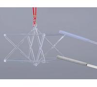 Mokaba Chakra Cristallo di quarzo otticamente trasparente Canto Merkaba Terapia del suono Meditazione Yoga, con due tipi di campane tibetane in cristallo Striker(7 inch)