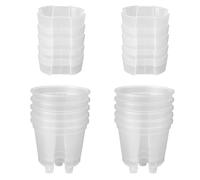 Mokamika 6 vasi da giardino in plastica trasparente, autoirriganti, confezione da 10 vasi in plastica per la cameretta dei bambini, con contenitore profondo