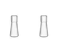 Mokamika Set di 2 caraffe trasparenti per acqua notturna con bicchiere per camera da letto, comodino, caraffa per acqua notturna con vetro, set di tazze
