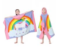 Mokani Asciugamani con cappuccio in cotone per bambini, super morbidi, spessi e super assorbenti, 127 x 76,2 cm, asciugamani da spiaggia per bambine e ragazzi dai 3 ai 12 anni, rosa