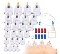 Mokaskaidj 24Pcs Coppette Massaggio, Ventose d'Aria Coppettazione, Biomagnetica Tradizionale Cinese Terapia Set Coppettazione Casa Estrarre Hijama a Vuoto, Massaggio Anticellulite per Schiena, Collo