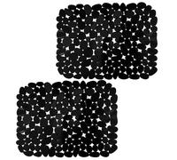 Mokaskaidj 2Pcs Tappetino Lavello Cucina, Tappetini Lavello Cucina, Protettivo Tappetino Lavello, Proteggi Lavandino Cucina, Può Essere Tagliato Drenaggio Rapido Stuoia per Posate, Cristalleria (Nero)