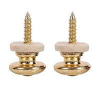 Mokassy 2 Pezzi Serria Lana Rame Chitarra Cinghia di Blocco Caviglie Pin Fungo Forma Fine Pulsante per Acustica Classico Elettrico Basso Chitarra UkuleLato Oro