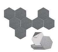 Mokassy Set di 8 pannelli acustici esagonali autoaderenti, pannello fonoassorbente per studio/studi di registrazione/uffici, grigio