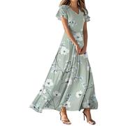 MOKBAY Abito Bianco Lungo Donna Estivo Estivi 2025 Comodi Boho Vestiti Lunghi Estivi Lunghi Floreali Abito Estivo Donna Curvy Prendisole Blu Sconti 90 per Cento Vestito a Pois XL