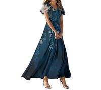 MOKBAY Abito Estivo Lungo Vestiti Estivi Lunghi Donna 2025 Abito Casual Estivo Nero Offerte Lampo Prendisole Boho Chic Pois Lungo Vestiti Estivi Donna Eleganti XL