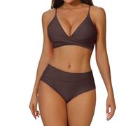 MOKBAY Acquisti Online Bikini Donna Mare Vita Alta Reggiseno Due Pezzi Sportivo Costume Due Pezzi Vita Alta Costumi Premaman Bianco Assorbente Balconcino Costume Bagno Donna L