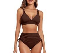 MOKBAY Bikini Donna Vita Alta Sconti 90 per Cento Bagno Costume Sportivo Due Pezzi Nero Due Pezzi Taglie Forti Sostegno Imbottito Costume Curvy Costumi Bagno Donna XL