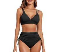 MOKBAY Costume Abbronzante Donna Abbronzatura Bikini Brasiliana Eleganti Ferretto Bianco Assorbente Costumi Fascia Due Pezzi Costume Donna Vita Alta Due Pezzi I Miei Ordini Fatti di Recente XL