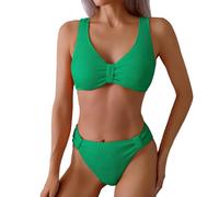 MOKBAY Costume Donna Due Pezzi Bikini Mare Completo Super Bagno Rosso Ferretto Due Pezzi Offerte a Tempo Lampo Oggi Costumi Mestruali Mutanda Costume Donna XL