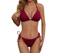 MOKBAY Costume Vita Alta Donna Baywatch Costumi Mare Due Pezzi Due Pezzi Completo Bikini Rosso Reggiseno Moda Costumi da Bagno Donna Vita Alta Articoli A Meno di 5 Euro XXL