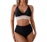 MOKBAY Costume Vita Alta Donna Nero Moda Costumi Mare da Costume Donna Due Pezzi Push Up Due Pezzi Nuoto Sconti 90 per Cento Curvy Bikini Push Up Imbottito XL