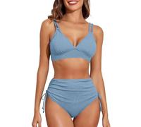 MOKBAY Costumi da Bagno Donna di Marca Curvy Abbronzante Due Pezzi Nuoto Mestruale Costume Due Pezzi Vita Alta I Miei Ordini Fatti di Recente Bikini Ferretto Costume Push Up Donna L