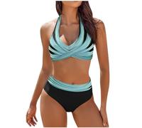 MOKBAY Costumi da Bagno Donna di Marca Modellanti Balconcino Taglie Forti Offerte a Tempo Rosso Costume da Bagno Reggiseno Due Pezzi Bikini Vita Alta Costume Sportivo Donna Due Pezzi L