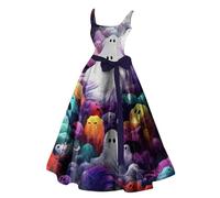 MOKBAY Costumi Halloween Divertenti Clown Strega Abito Donna Abito Horror Fantasma Cosplay Gotico Vestito Pirata Costume Adulto Vestiti Donna Halloween L