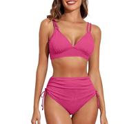 MOKBAY Offerte Lampo del Giorno Nuoto Reggiseno Costume Premaman Costume Donna Curvy Due Pezzi Abbronzante Ferretto Due Pezzi Bikini Push Up Super Costumi Donna Vita Alta XL