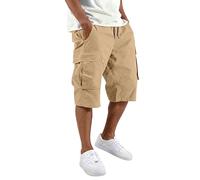 MOKBAY Pantaloncini Cargo Uomo, Alta Corti Leggeri Cotone Militare Bermuda Lunghi Tasche Jeans Cargo Men Calzoni Estivi Pantaloncini MTB, Laterali Bermuda Uomo da Lavoro, 4XL