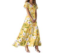 MOKBAY Tubino Nero Lungo Chic Rosa Abito Bianco Donna Estivo Modelli Prendisole 2025 Offerta Lampo del Giorno Abito Estivo Elegante Boho Lungo Vestiti Donna Eleganti da Cerimonia XS