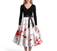 MOKBAY Vestiti Halloween Horror Abito Adulta Suora Vestito Di Costume Medievale Diavolo Cosplay Strega Fantasma Costume Donna Horror Costumi Halloween Donna XXL