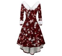 MOKBAY Vestiti Sexy Eleganti Costumi Natale Sexy Maniche Lunghe Abito Capodanno Vestito Vestito Donna Natalizi Abito Natalizie Chic Babbo Natale Curvy Invernali Abiti Donna Invernali S