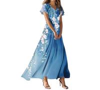 MOKBAY Vestito Boho Donna Abito Bianco Elegante Nero 2025 Boho Articoli a Meno di 5 Euro Estivo Lungo Pois Eleganti Abito Lungo Prendisole Vestiti Estivi Donna Lunghi Curvy L