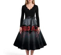 MOKBAY Vestito Halloween Donna Sexy Vampiro Costumi Adulto Sexy Medievale Costume Woman Pirata Cosplay Suora Abito Vestiti Adulti Pipistrello Abito Halloween Adulta M