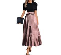 MOKBAY Vestito Lungo Donna Estivo Spiaggia Floreali Bianco Chic Abito Nero Lungo Vestito Cotone Leggero Prendisole 2025 Abiti Donna Estivi Eleganti Estivo Offerte a Tempo Lampo Oggi L