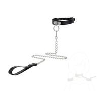 Mokbo Collare alla moda in pelle nera, da indossare al collo come una collana, ideale per feste e incontri